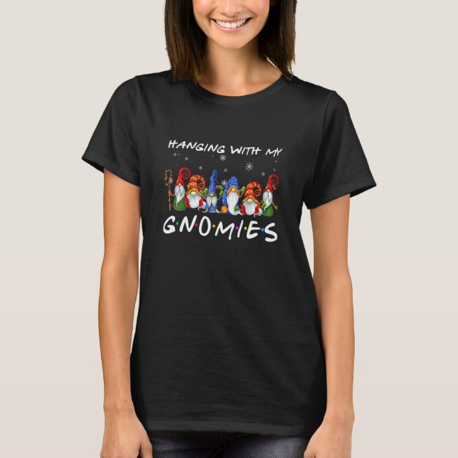 Hanging With My Gnomies Christmas Pajamas Gnomes T-Shirt (Front)