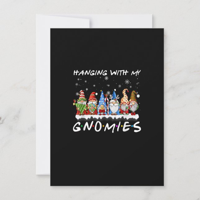 Hanging With My Gnomies Christmas Pyjamas Family G Invitation (Front)