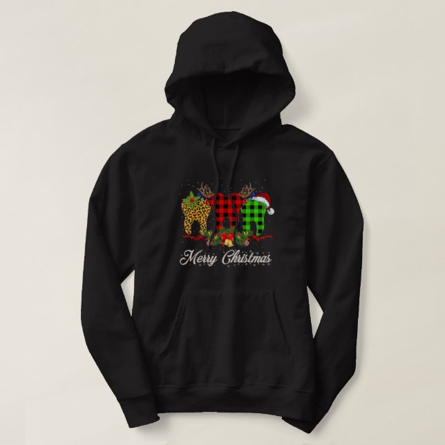 Hanging With My Gnomies Christmas Red Truck Xmas T Hoodie (Design Front)