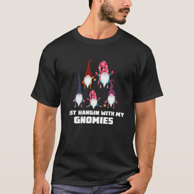 Hanging With My Gnomies Funny Christmas Costume T-Shirt (Front)