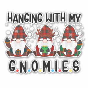 Hanging with My Gnomies Funny Christmas Gnome Cute