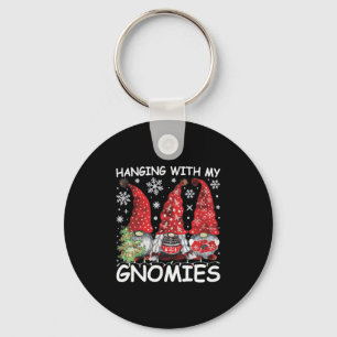 Hanging With My Gnomies Funny Christmas Gnome Key Ring