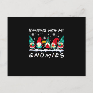 Hanging With My Gnomies Funny Christmas Gnome Xmas Postcard