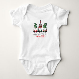 Hanging With My Gnomies Funny Christmas Saying Baby Bodysuit