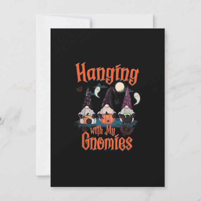 Hanging With My Gnomies Funny Gnome Halloween Cost Invitation (Front)