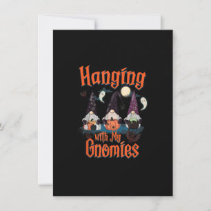 Hanging With My Gnomies Funny Gnome Halloween Cost Invitation