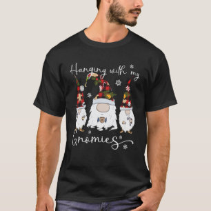 Hanging With My Gnomies Funny Gnome Red Plaid Chri T-Shirt