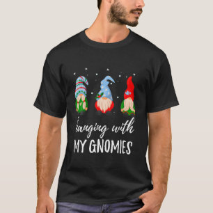 Hanging With My Gnomies Garden Christmas Gnome T-Shirt