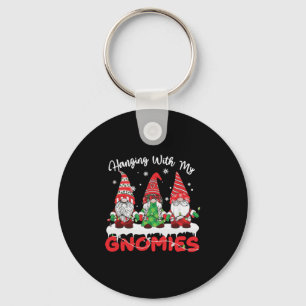 Hanging With My Gnomies Garden Gnome Christmas Key Ring