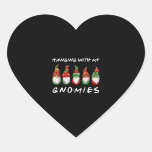 Hanging With My Gnomies Gnome Friend Christmas Heart Sticker