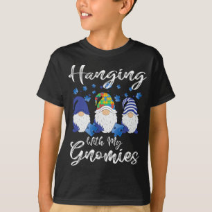 Hanging With My Gnomies Gnomes Funny Valentines Da T-Shirt