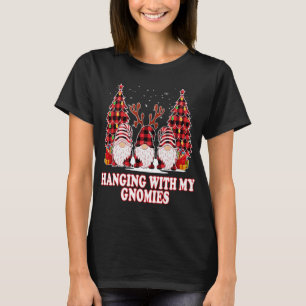 Hanging With My Gnomies Green Plaid Gnomes St Patr T-Shirt