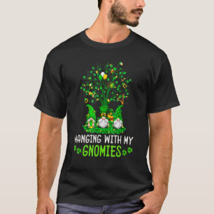 Hanging With My Gnomies Green Plaid Gnomes St Patr T-Shirt
