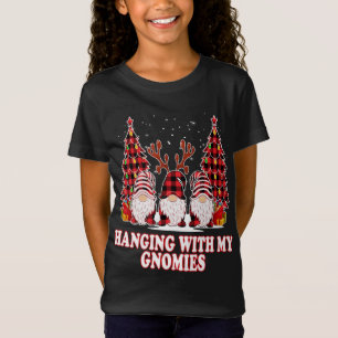 Hanging With My Gnomies Green Plaid Gnomes St Patr T-Shirt