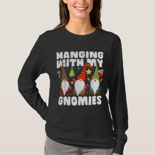 Hanging With My Gnomies Plaid Garden Christmas Gno T-Shirt