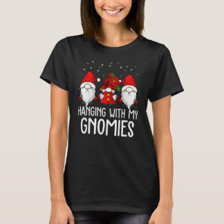 Hanging With My Gnomies Plaid Garden Christmas Gno T-Shirt