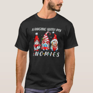 Hanging With My Gnomies Red Plaid Pattern Gnome Fr T-Shirt