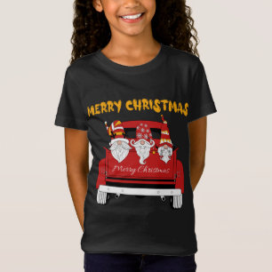 Hanging With My Gnomies Red Truck Christmas Fun Xm T-Shirt