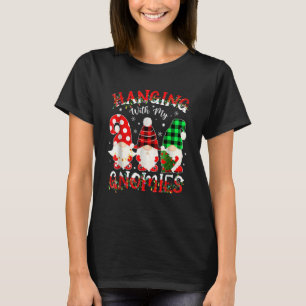 Hanging With My Gnomies Santa Gnome Christmas Paja T-Shirt