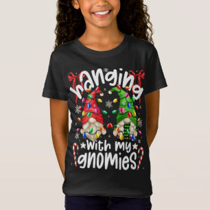 Hanging With My Gnomies Santa Gnome Christmas Paja T-Shirt