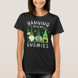 Hanging With My Gnomies Shamrock Leopard Plaid Iri T-Shirt