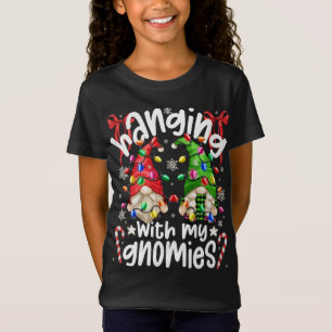 Hanging With My Gnomies With Colourful Christmas L T-Shirt