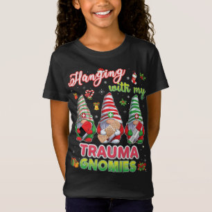 Hanging With My Lunch Lady Gnomies Ugly Christmas T-Shirt