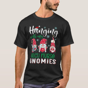 Hanging With My NICU Nurse Gnomies Funny Santa Hat T-Shirt