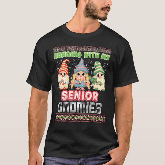 Hanging With My Senior Gnomies Ugly Sweater Christ (Front)