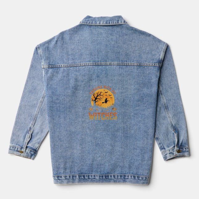 Hanging With My Witches Halloween Denim Jacket (Back)