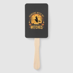 Hanging With My Witches Halloween Design (2) Hand Fan