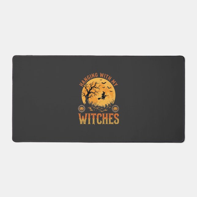 Hanging With My Witches Halloween Desk Mat (Front)