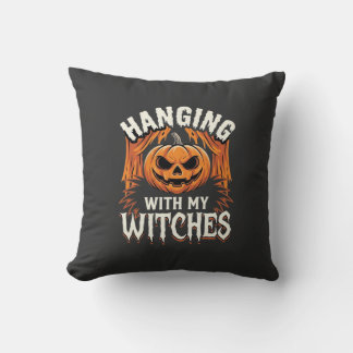 Hanging With My Witches Halloween Pumpkin Cushion
