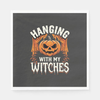 Hanging With My Witches Halloween Pumpkin Napkin