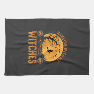 Hanging With My Witches Halloween Tea Towel