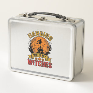Hanging With My Witches Halloween Vintage Shirt De Metal Lunch Box