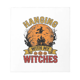 Hanging With My Witches Halloween Vintage Shirt De Notepad