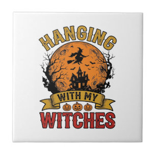 Hanging With My Witches Halloween Vintage Shirt De Tile