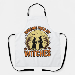 Hanging With My Witches Vintage Halloween Design_1 Apron