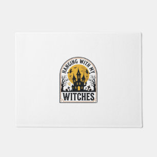 Hanging With My Witches Vintage Halloween Design_1 Doormat