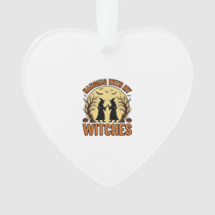 Hanging With My Witches Vintage Halloween Design_1 Ornament