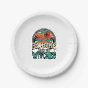 Hanging With My Witches Vintage Halloween Design_1 Paper Plate