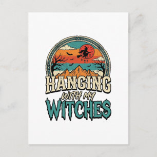 Hanging With My Witches Vintage Halloween Design_1 Postcard