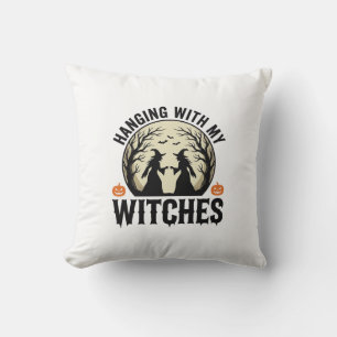 Hanging With My Witches Vintage Halloween Design ( Cushion
