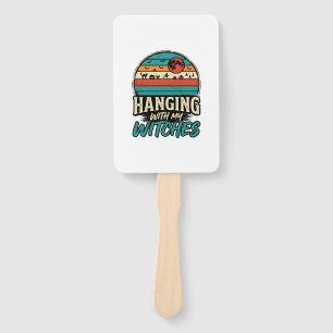 Hanging With My Witches Vintage Halloween Shirt De Hand Fan