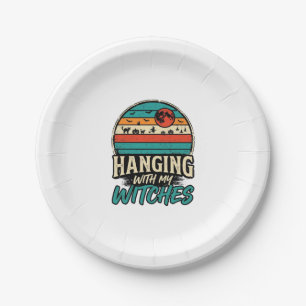 Hanging With My Witches Vintage Halloween Shirt De Paper Plate