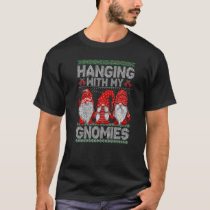 Hanging With Red Gnomies Santa Gnome Christmas Cos T-Shirt
