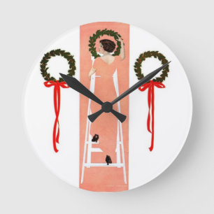Hanging Wreaths Round Clock
