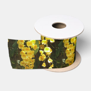 Hanging Yellow Orchids Satin Ribbon