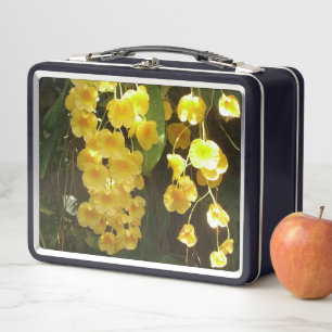 Hanging Yellow Orchids Tropical Flowers Metal Lunch Box